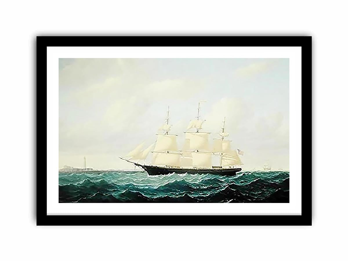 Dashing Wave' clipper ship off Boston Light