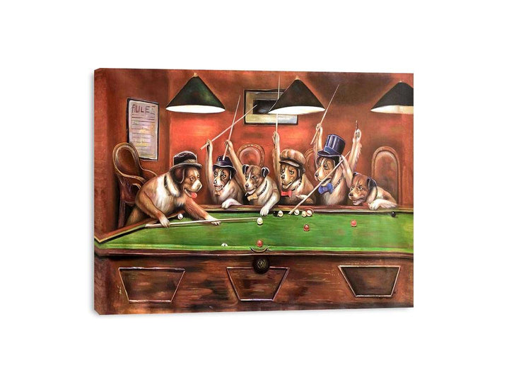 Dogs Playing Pool