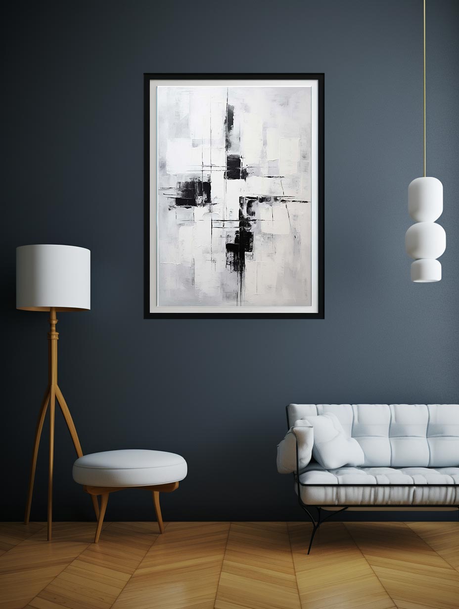 Grey Black Abstract Painting