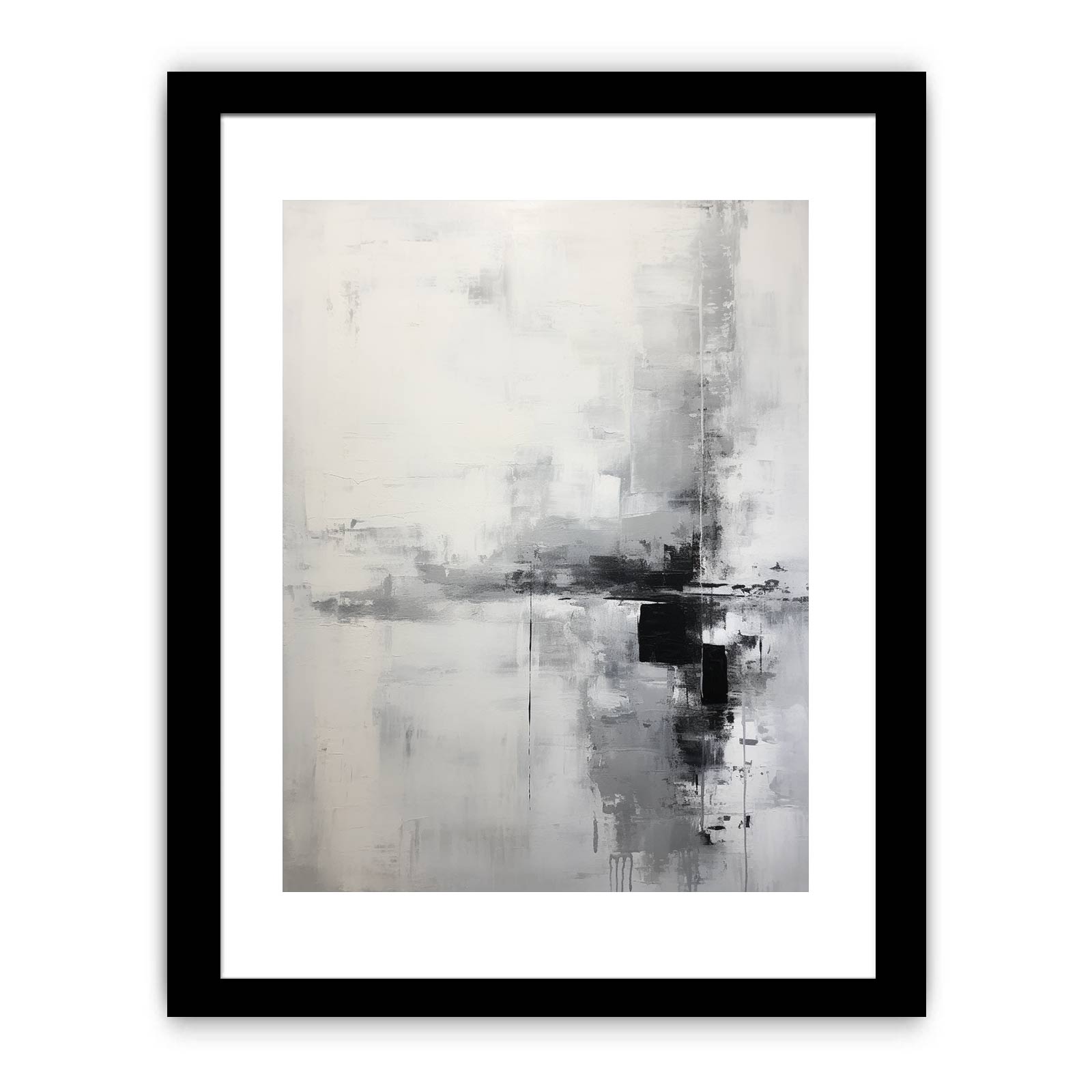 Grey And White Abstract Painting