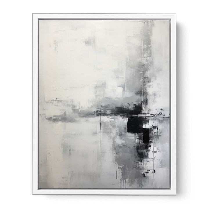 Grey And White Abstract Painting