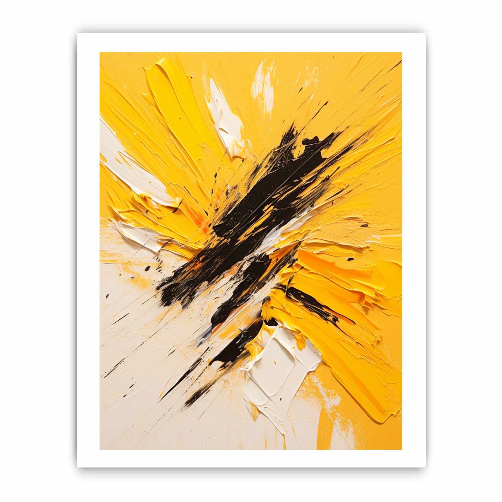 Knife Art Abstract Yellow Painting