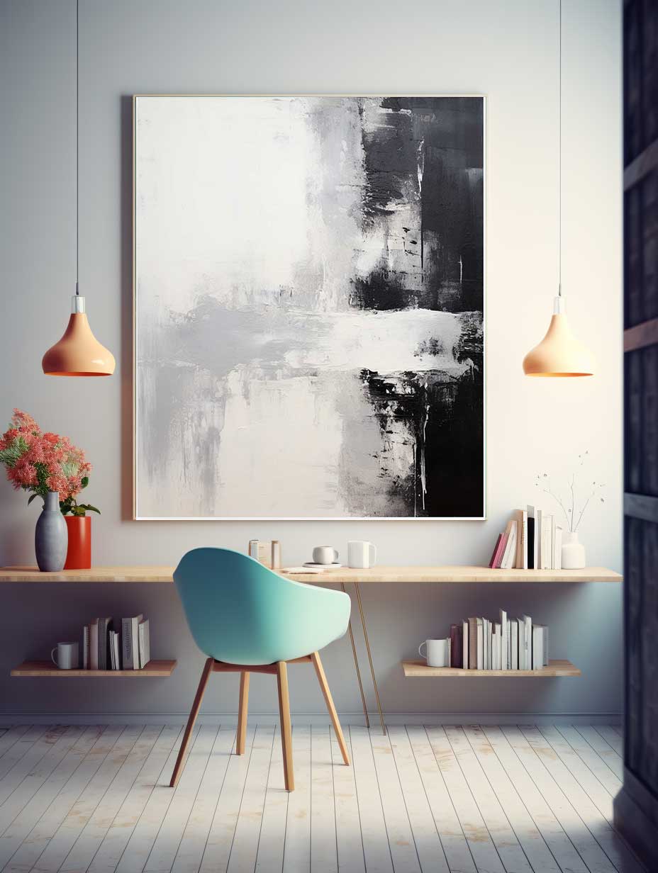 Black White Abstract Painting