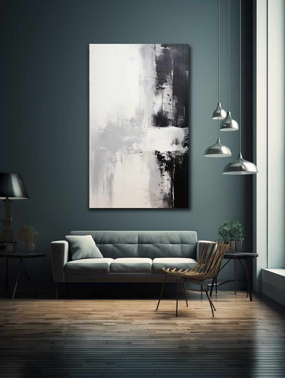 Black White Abstract Painting