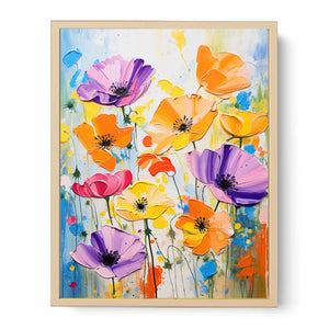 Flower Art Dripping Color Painting
