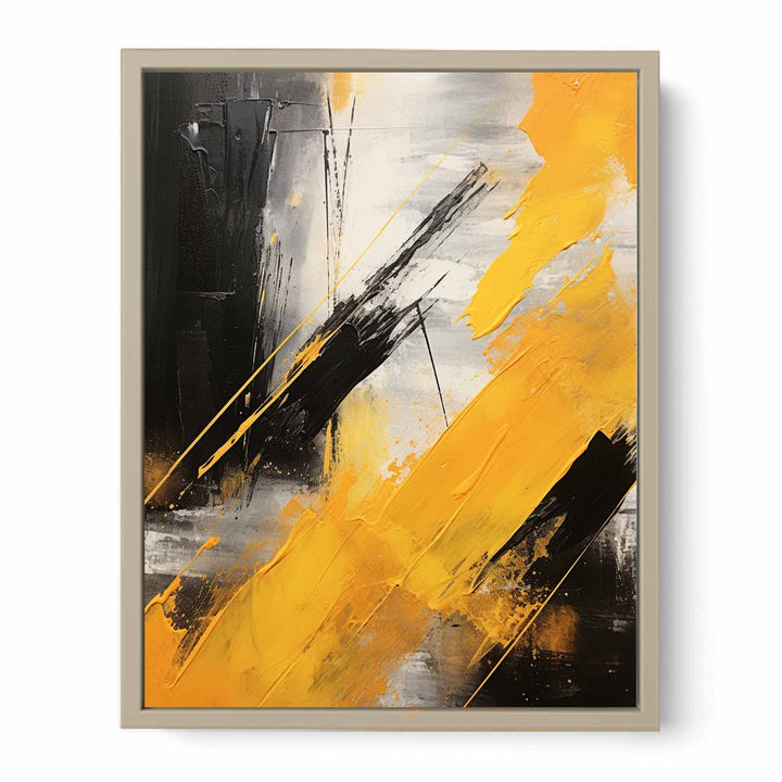 Yellow Black Abstract Painting