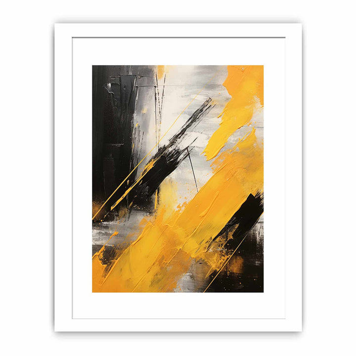 Yellow Black Abstract Painting