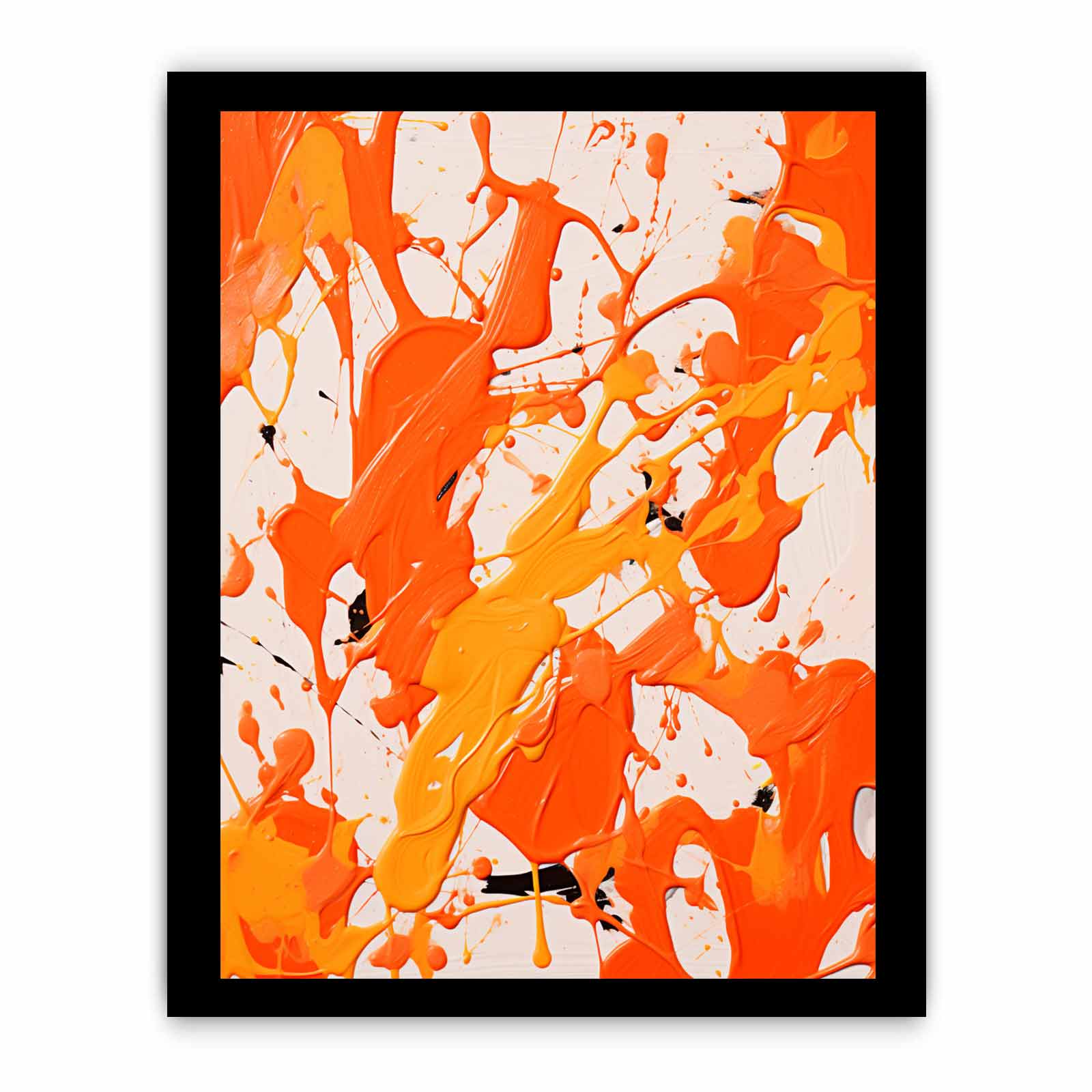 Orange Art Dripping Color Painting