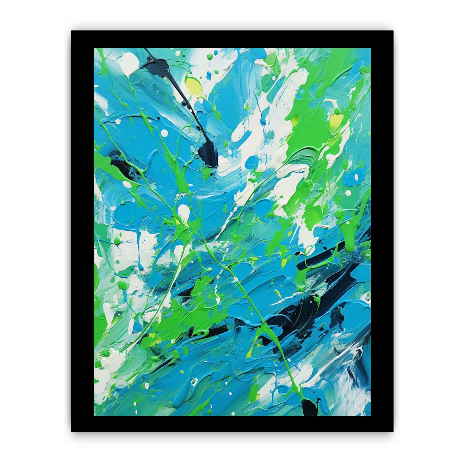 Green Blue  Drip  Painting