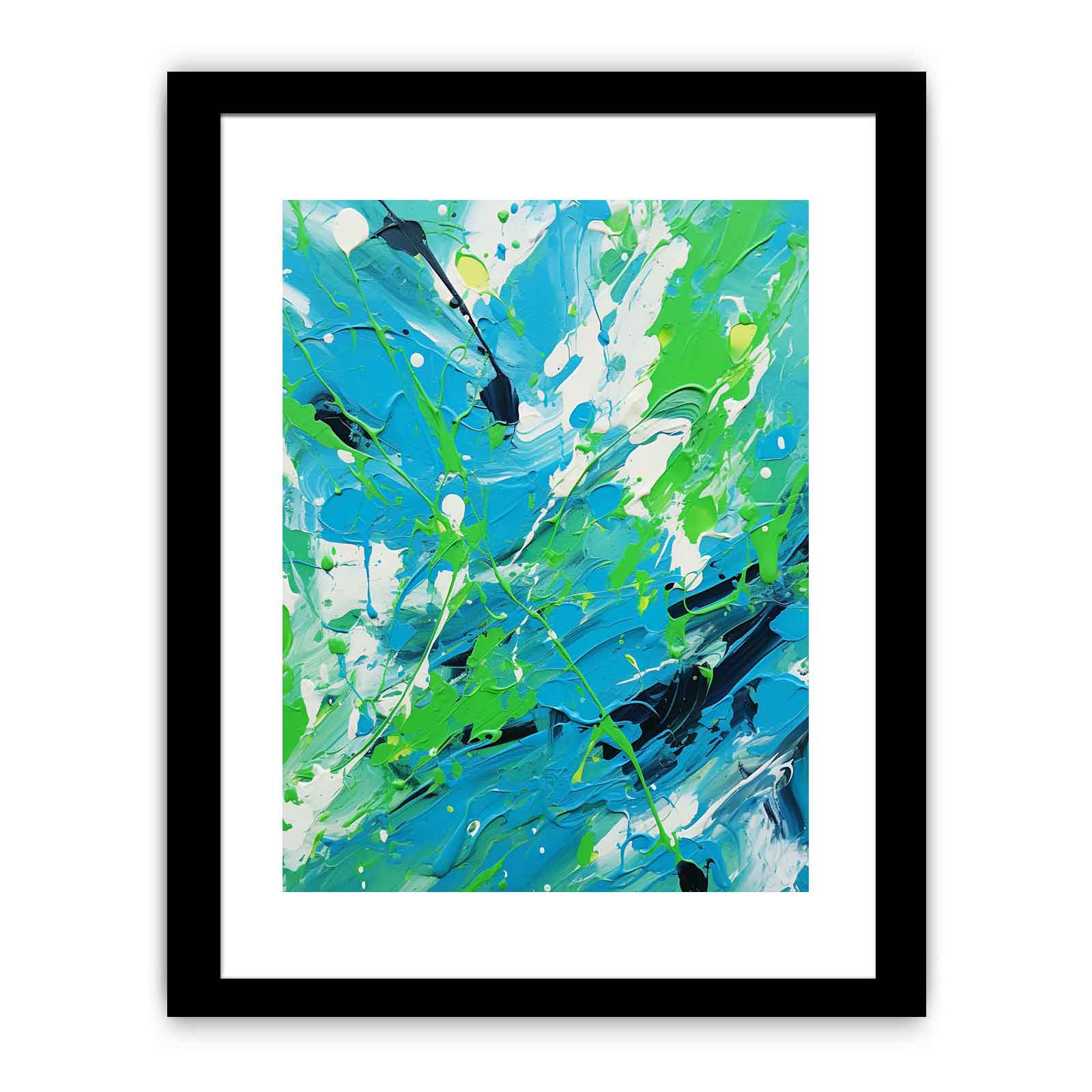 Green Blue  Drip  Painting