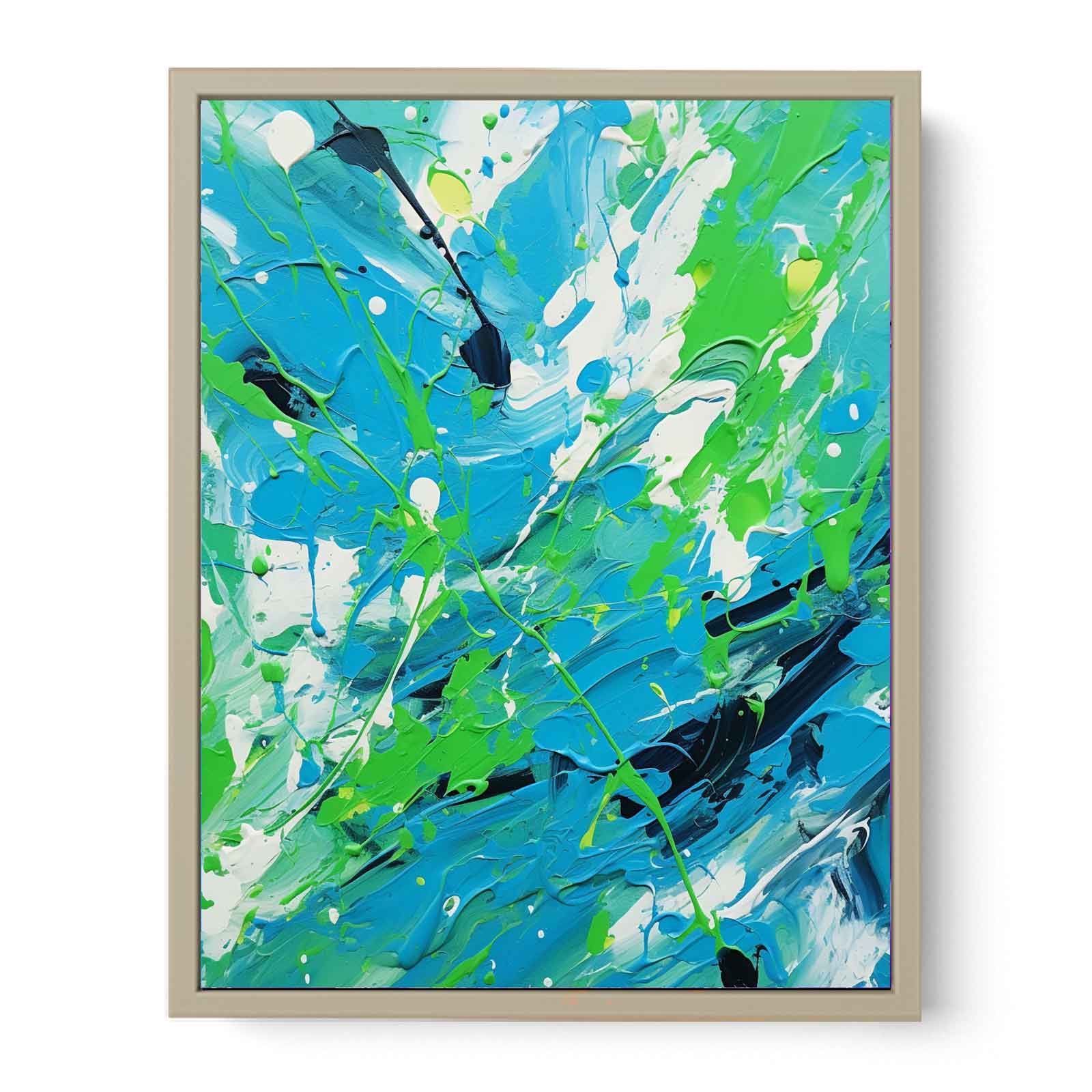 Green Blue  Drip  Painting