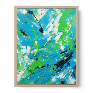 Green Blue  Drip  Painting