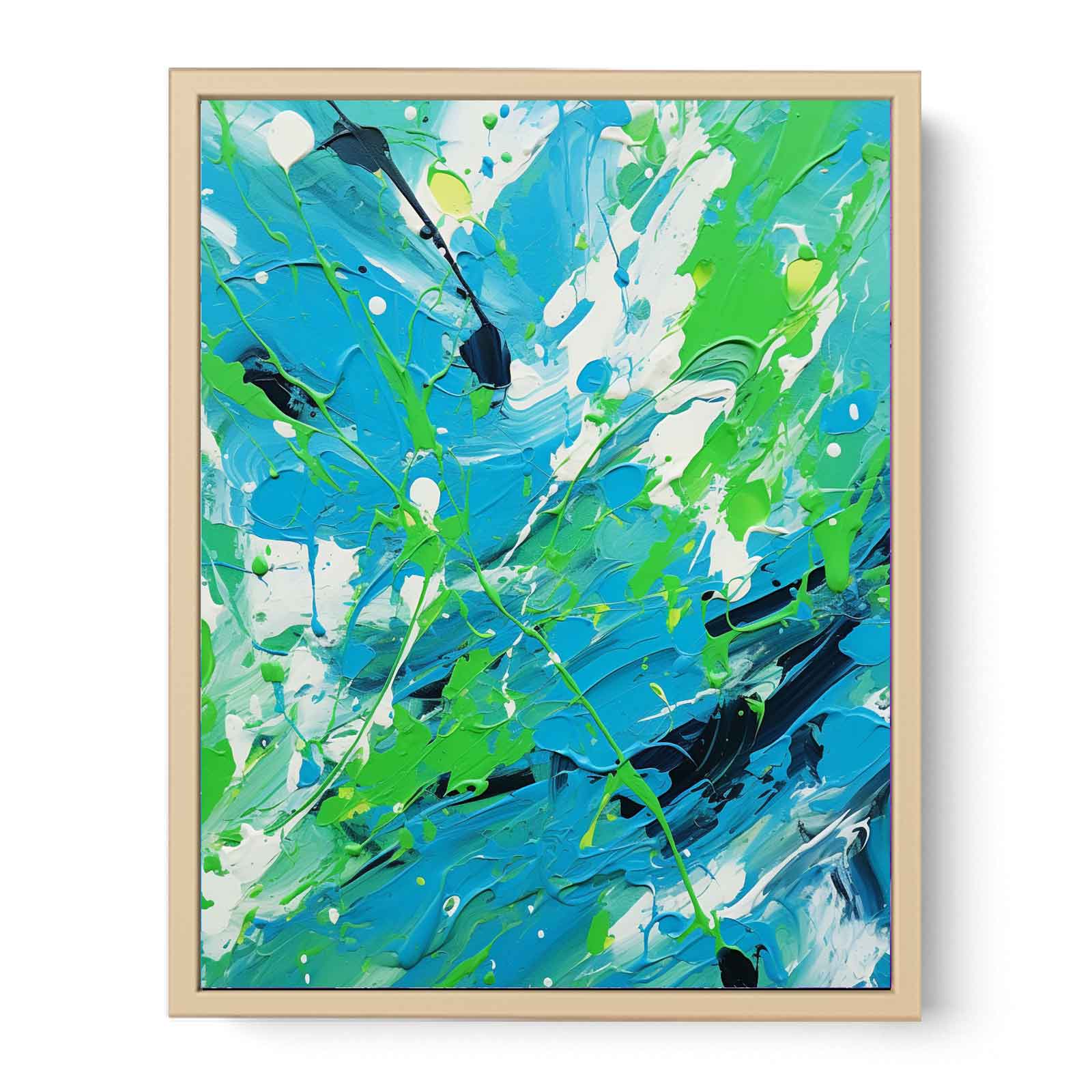 Green Blue  Drip  Painting