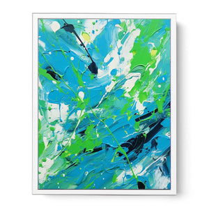 Green Blue  Drip  Painting