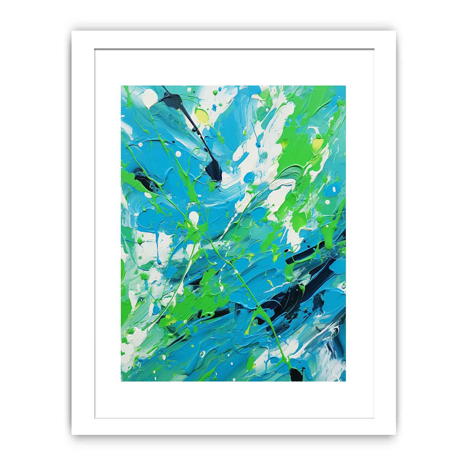 Green Blue  Drip  Painting