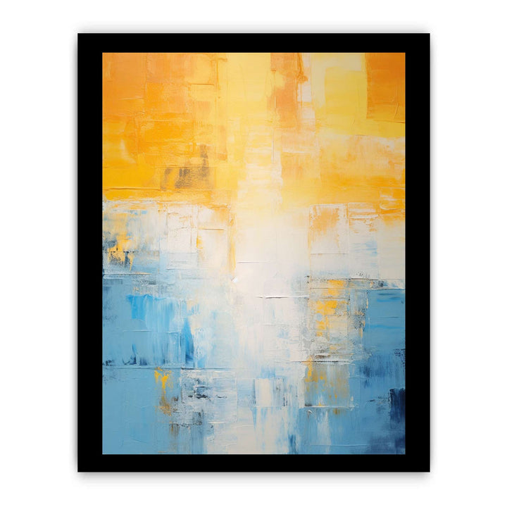 Yellow Blue Abstract Knife Art Painting