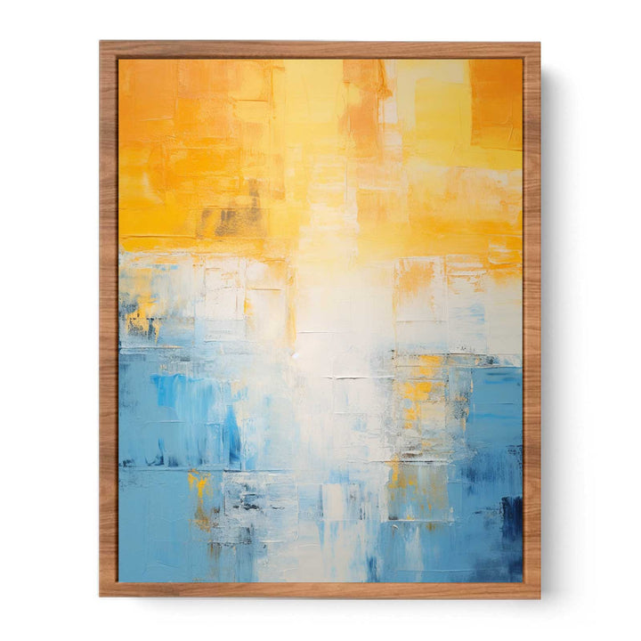 Yellow Blue Abstract Knife Art Painting
