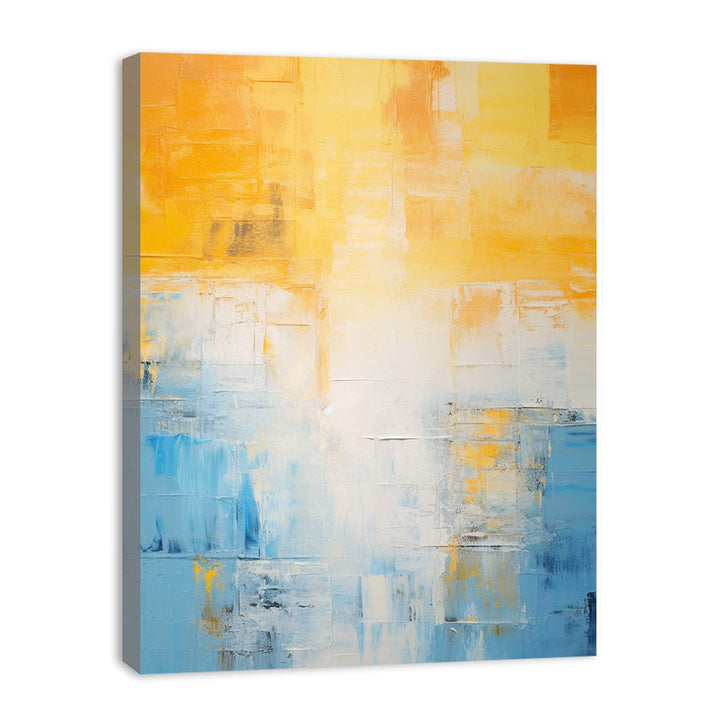 Yellow Blue Abstract Knife Art Painting