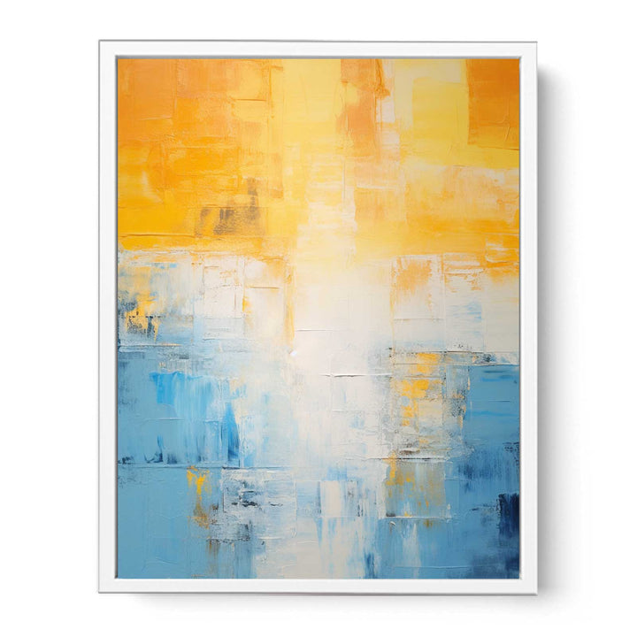 Yellow Blue Abstract Knife Art Painting
