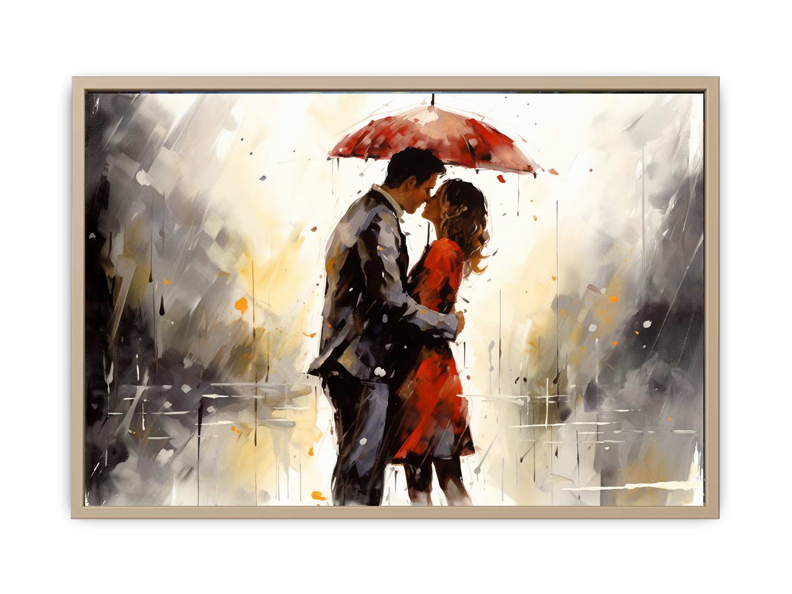 Red Couple Art Painting