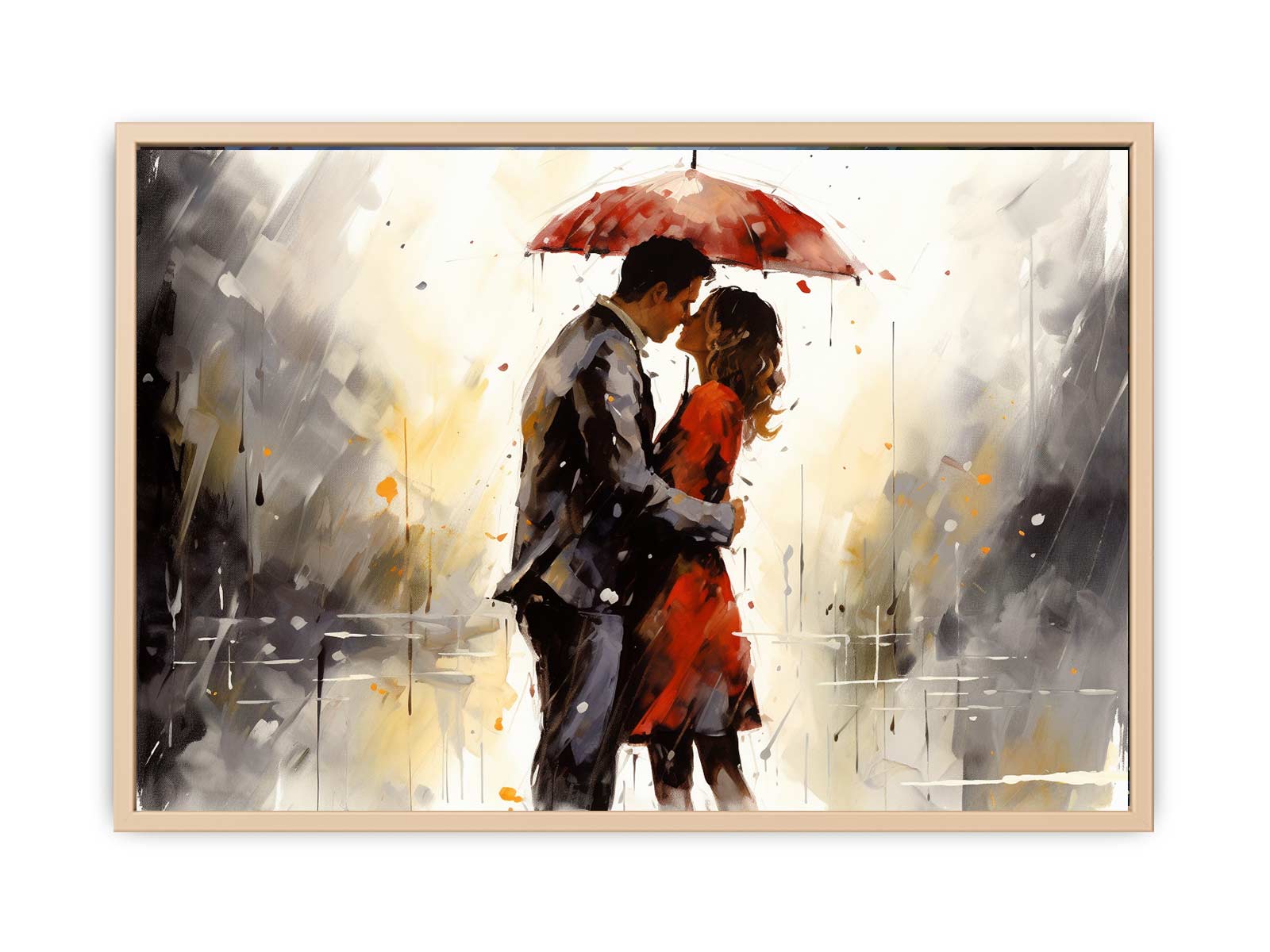 Red Couple Art Painting