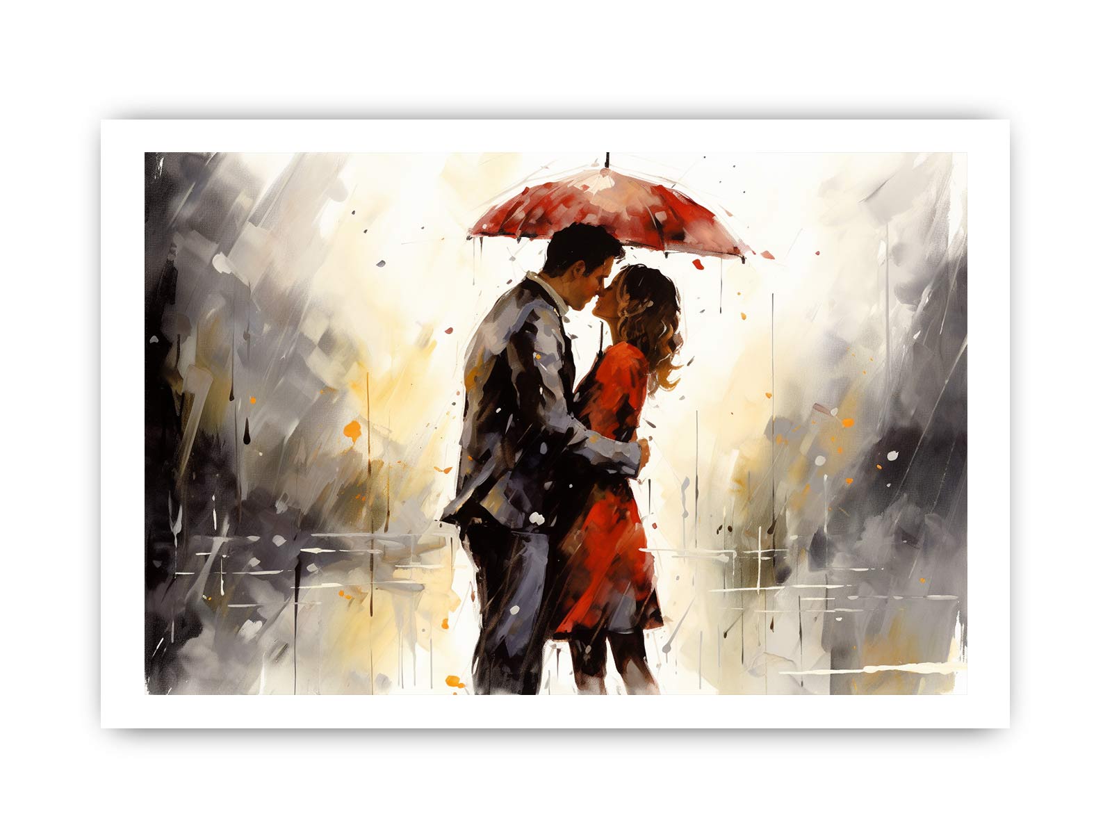 Red Couple Art Painting