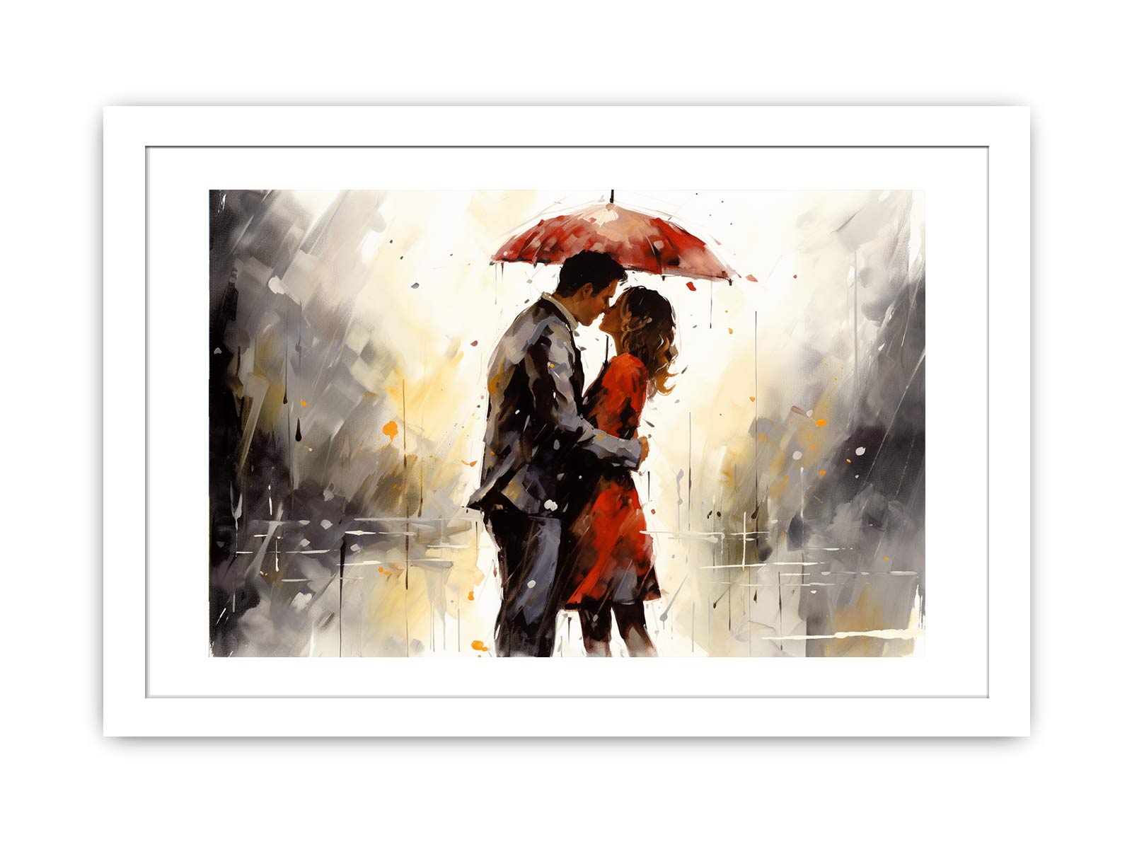 Red Couple Art Painting