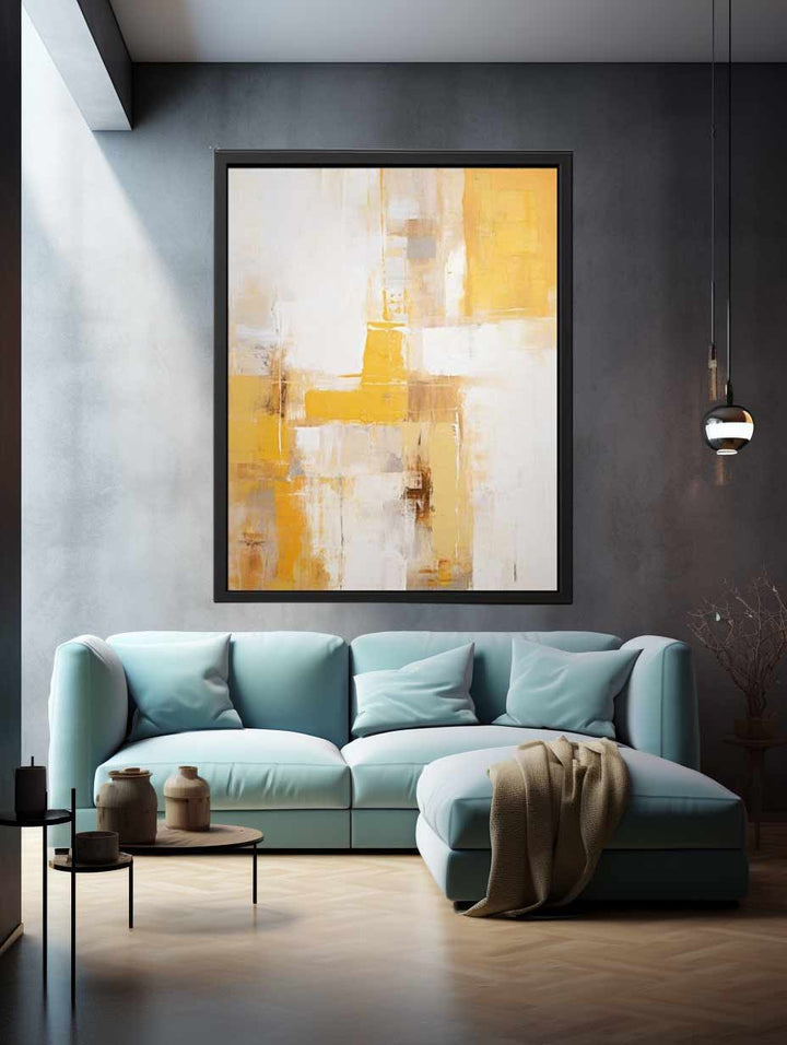 Yellow Grey Art Painting  