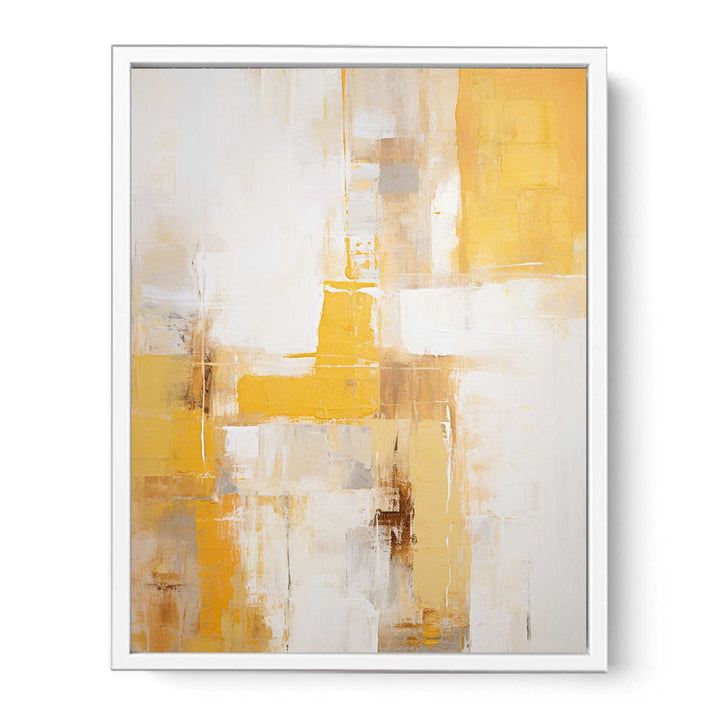 Yellow Grey Art Painting   Canvas Print
