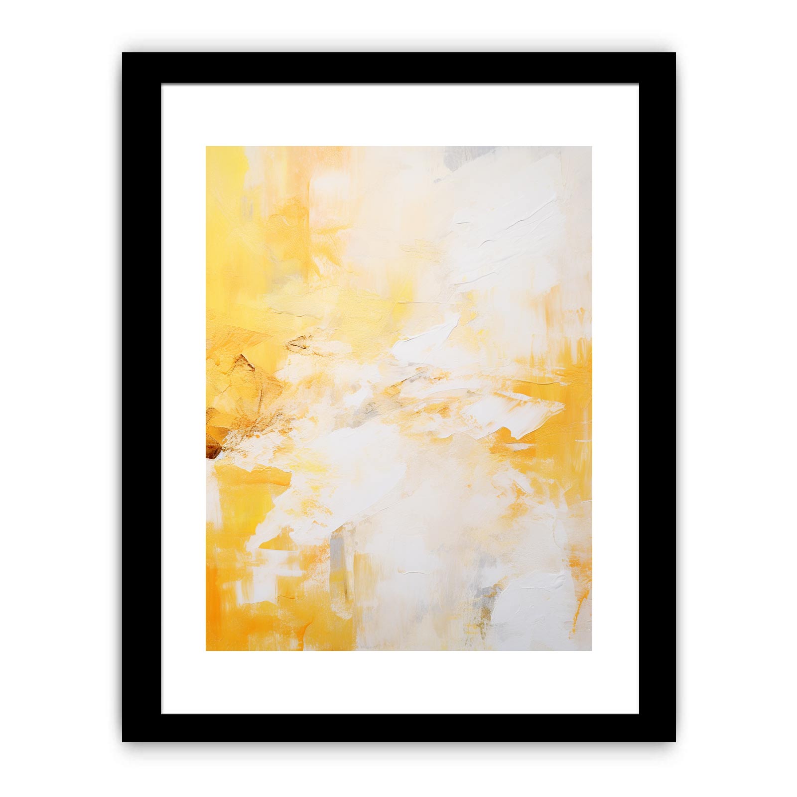 White Yellow Abstract Painting