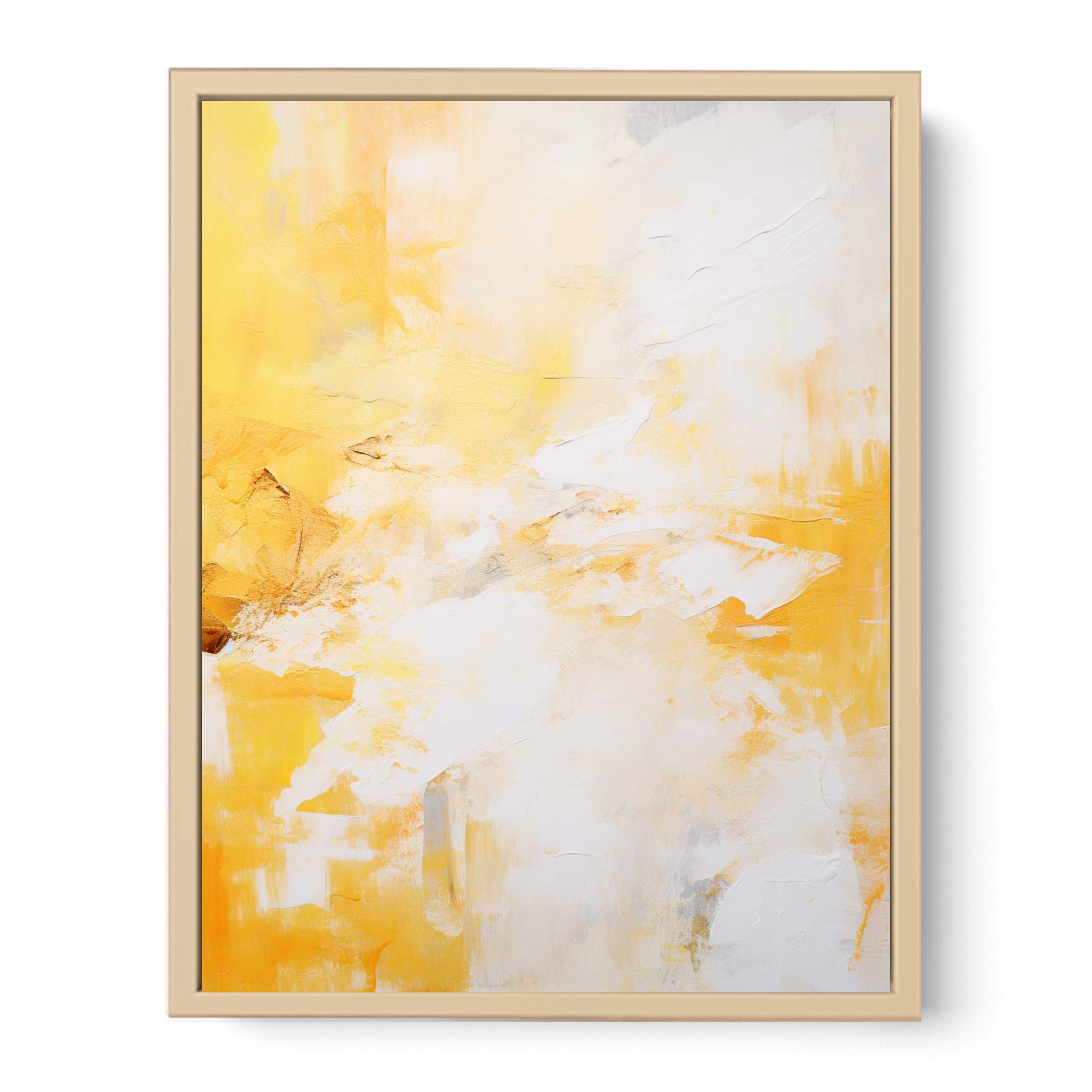 White Yellow Abstract Painting