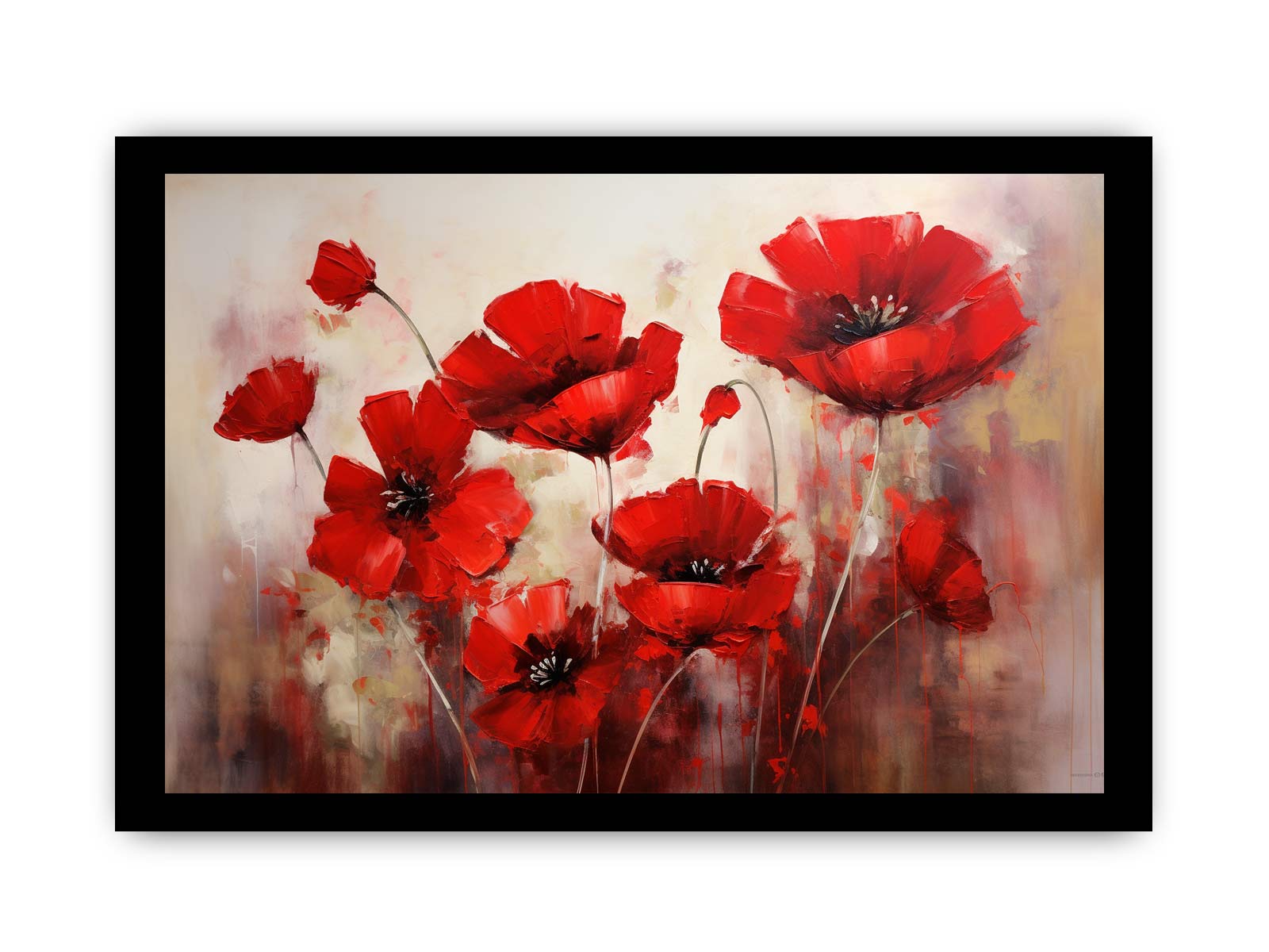 Red Flower Art Painting