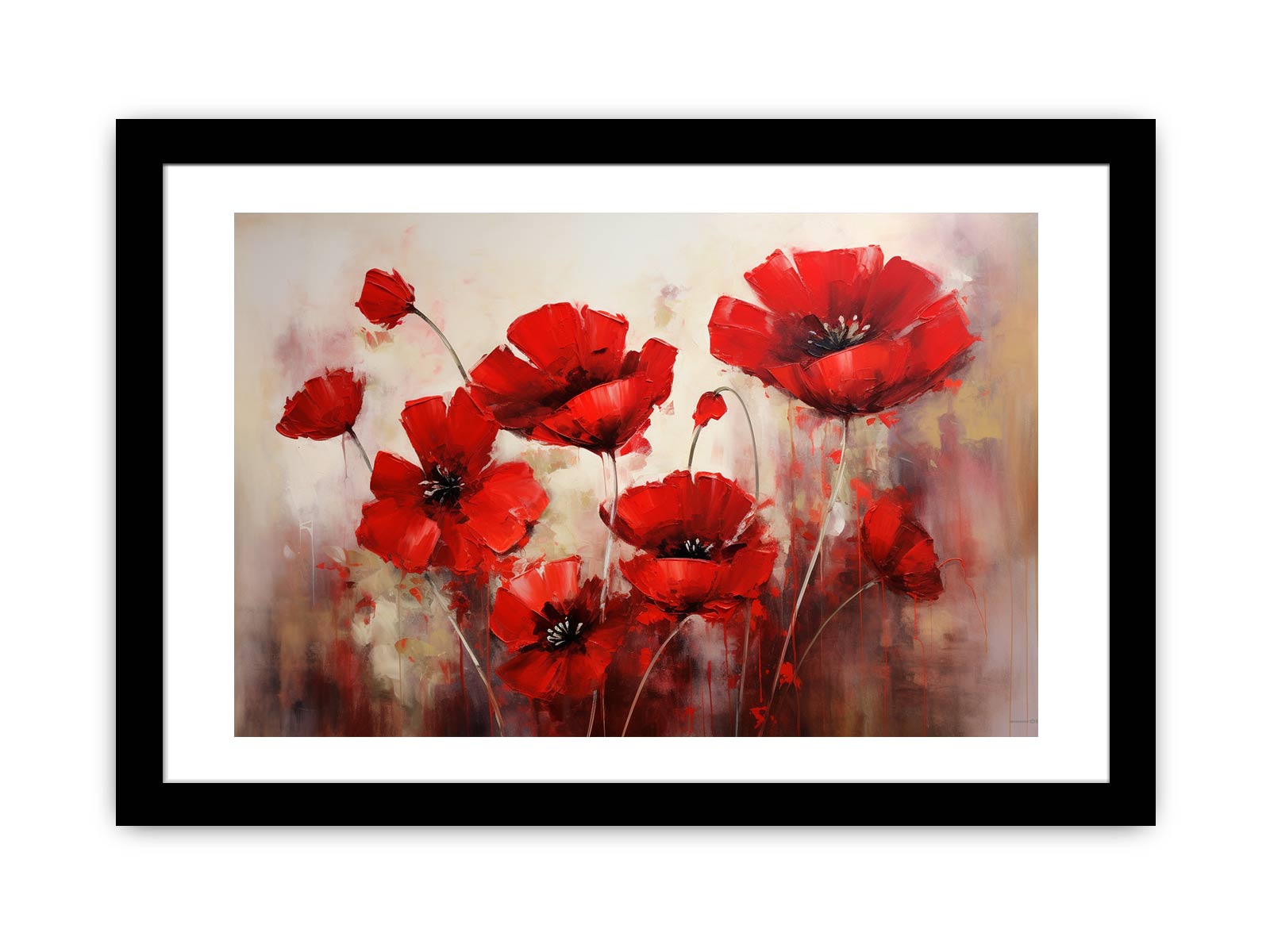 Red Flower Art Painting