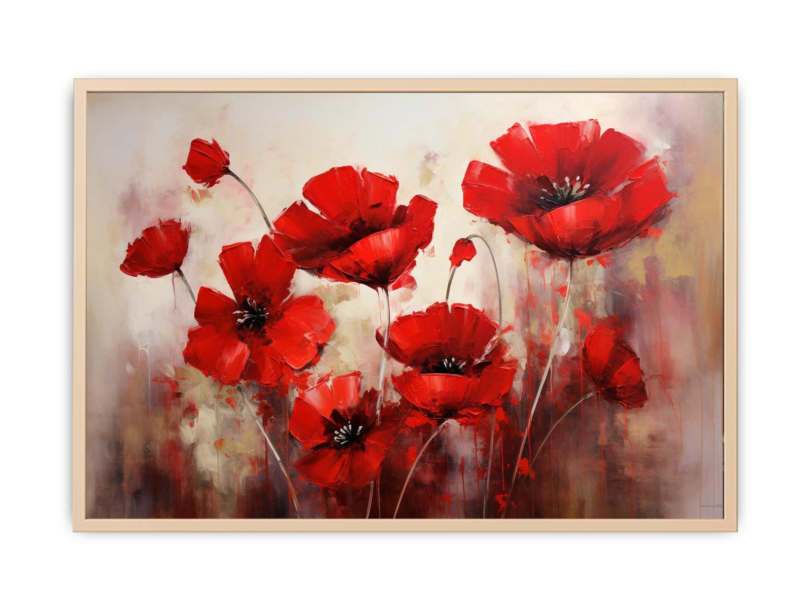 Red Flower Art Painting