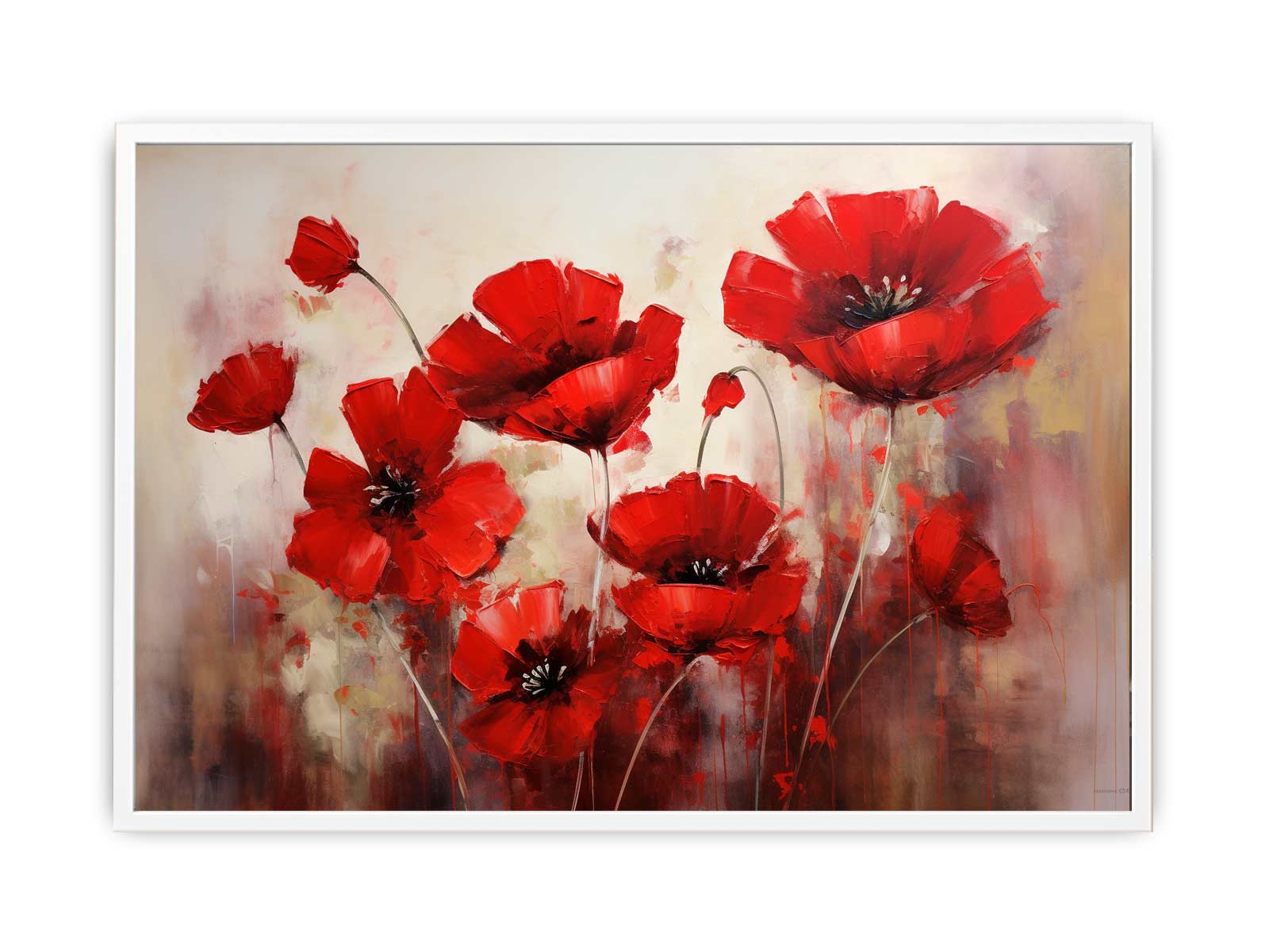 Red Flower Art Painting