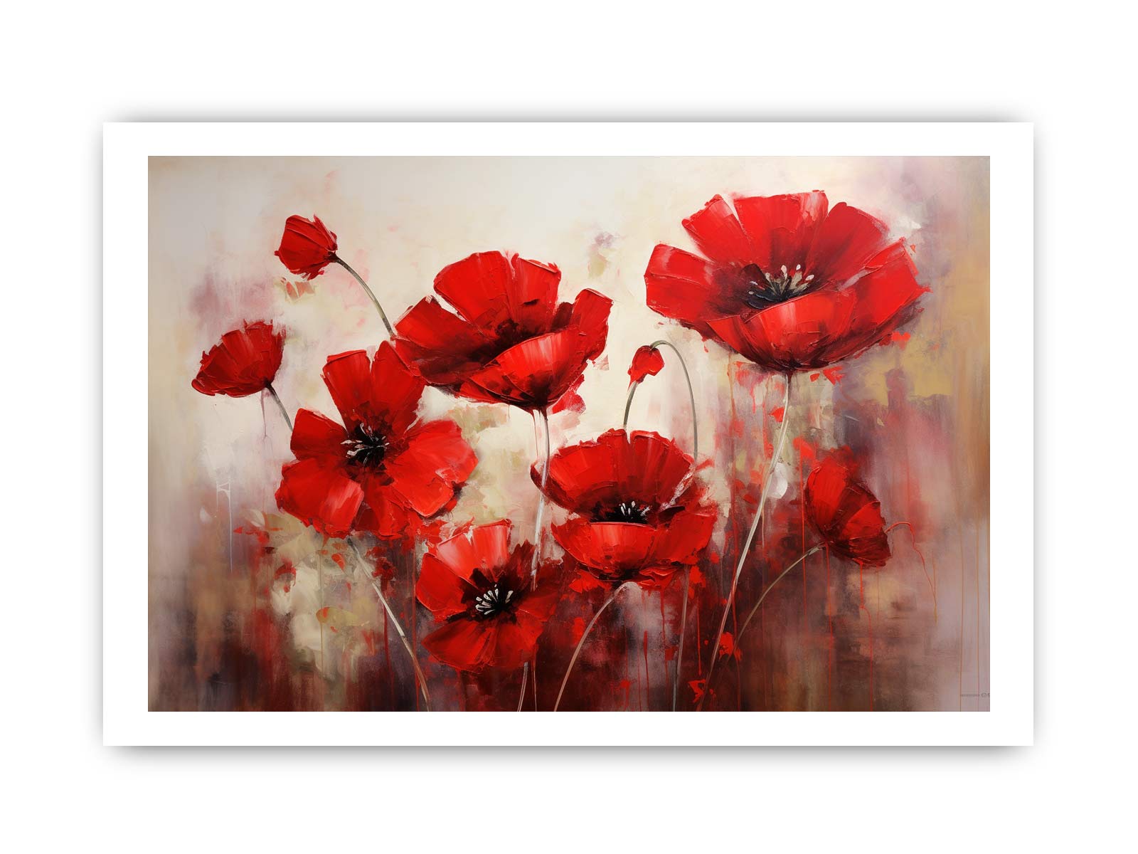 Red Flower Art Painting