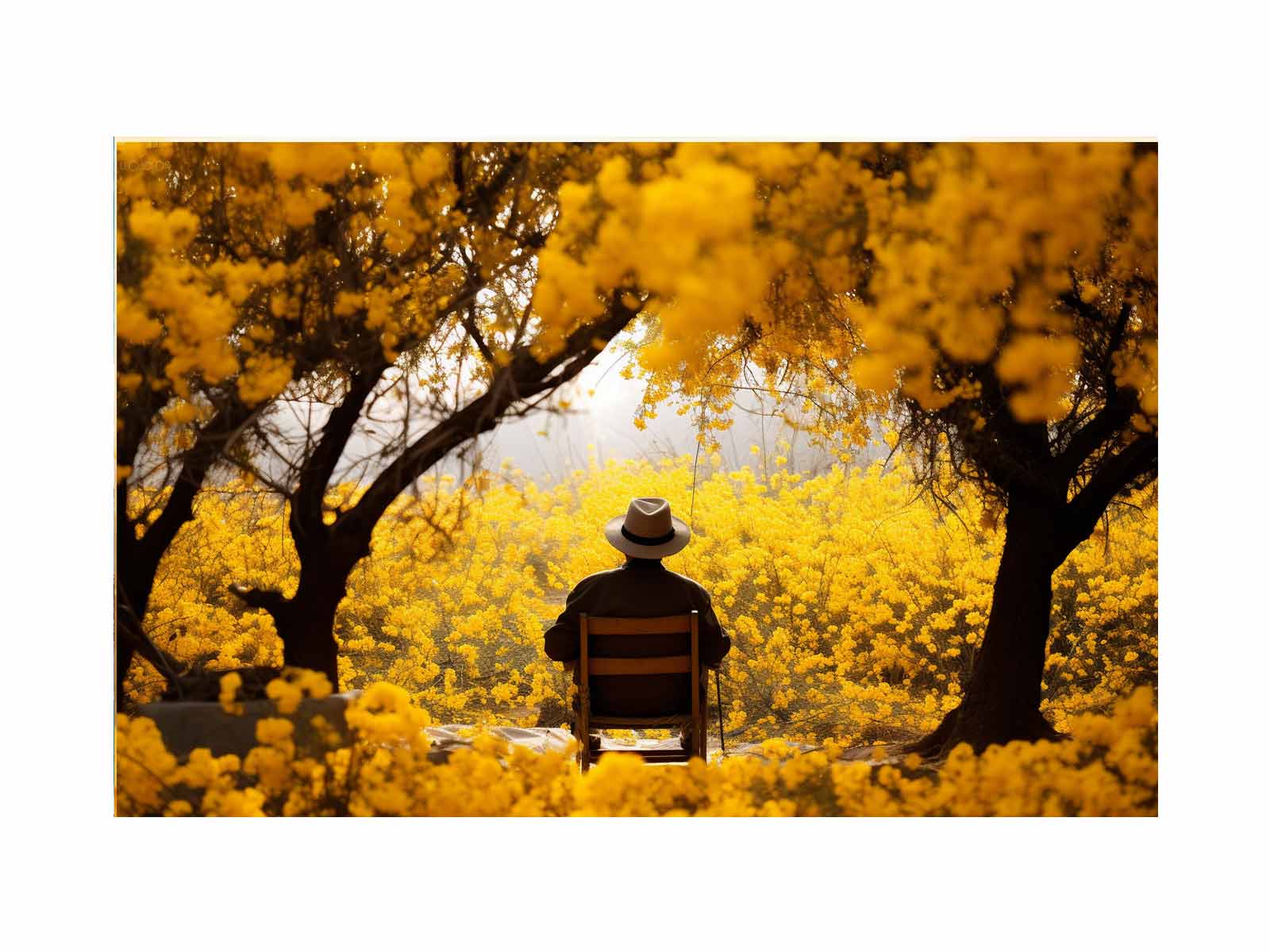 Me & Yellow Flowers in Autumn Painting – Alpha Art Gallery