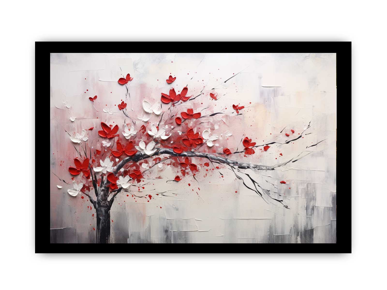 Red White Tree Abstract