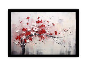 Red White Tree Abstract