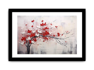 Red White Tree Abstract
