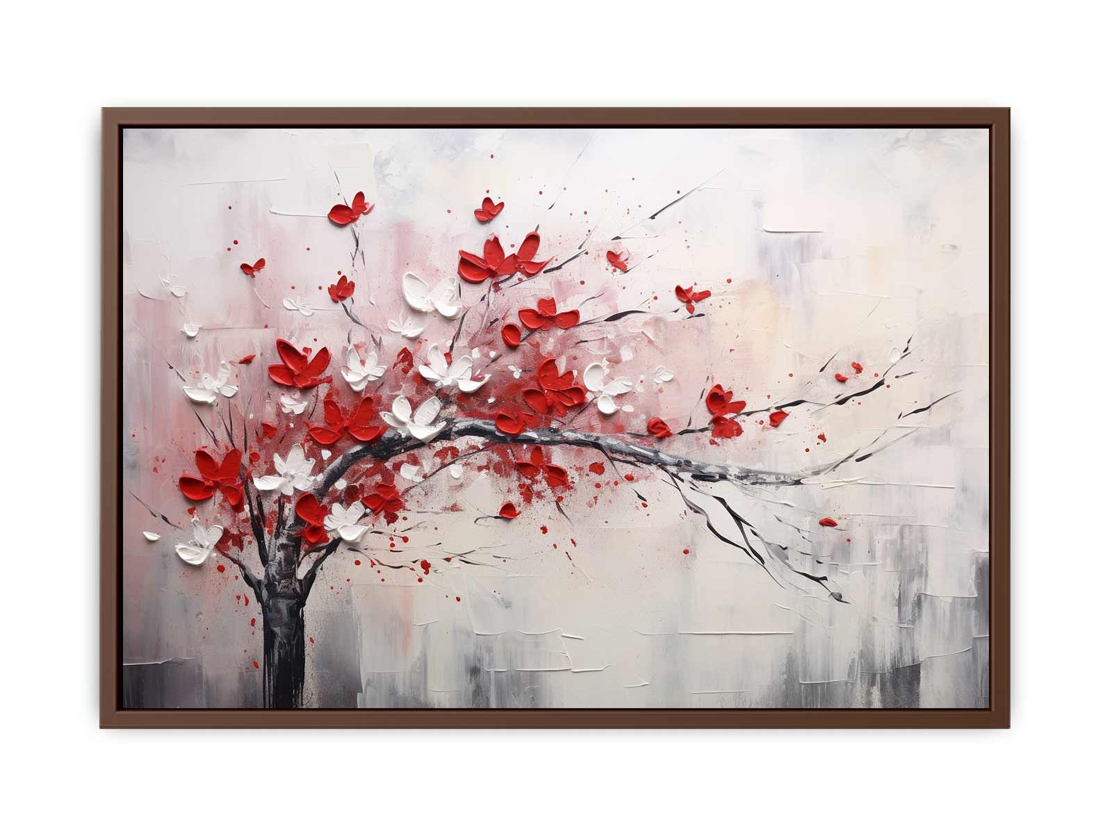 Red White Tree Abstract