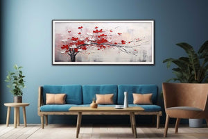 Red White Tree Abstract