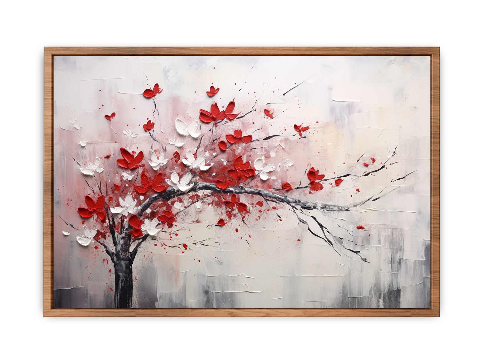 Red White Tree Abstract