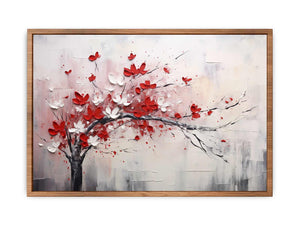 Red White Tree Abstract