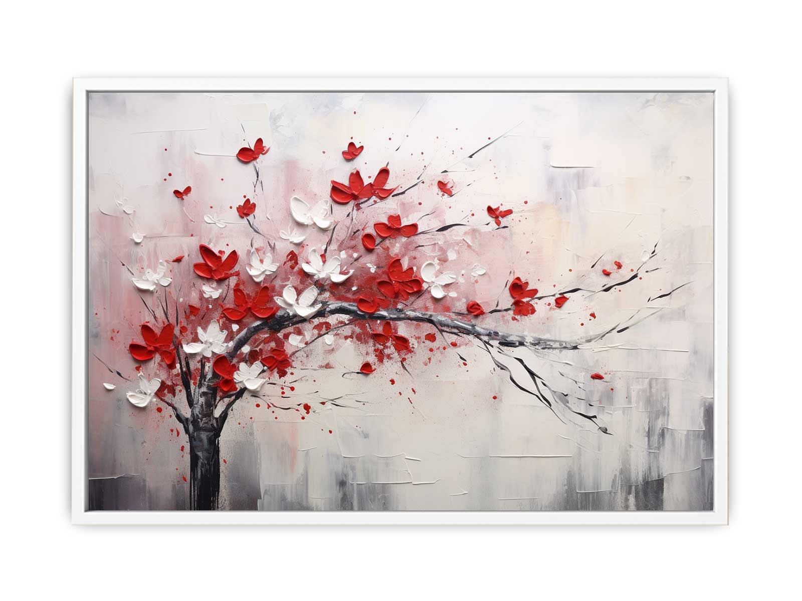 Red White Tree Abstract