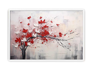 Red White Tree Abstract