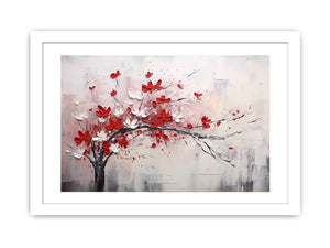 Red White Tree Abstract