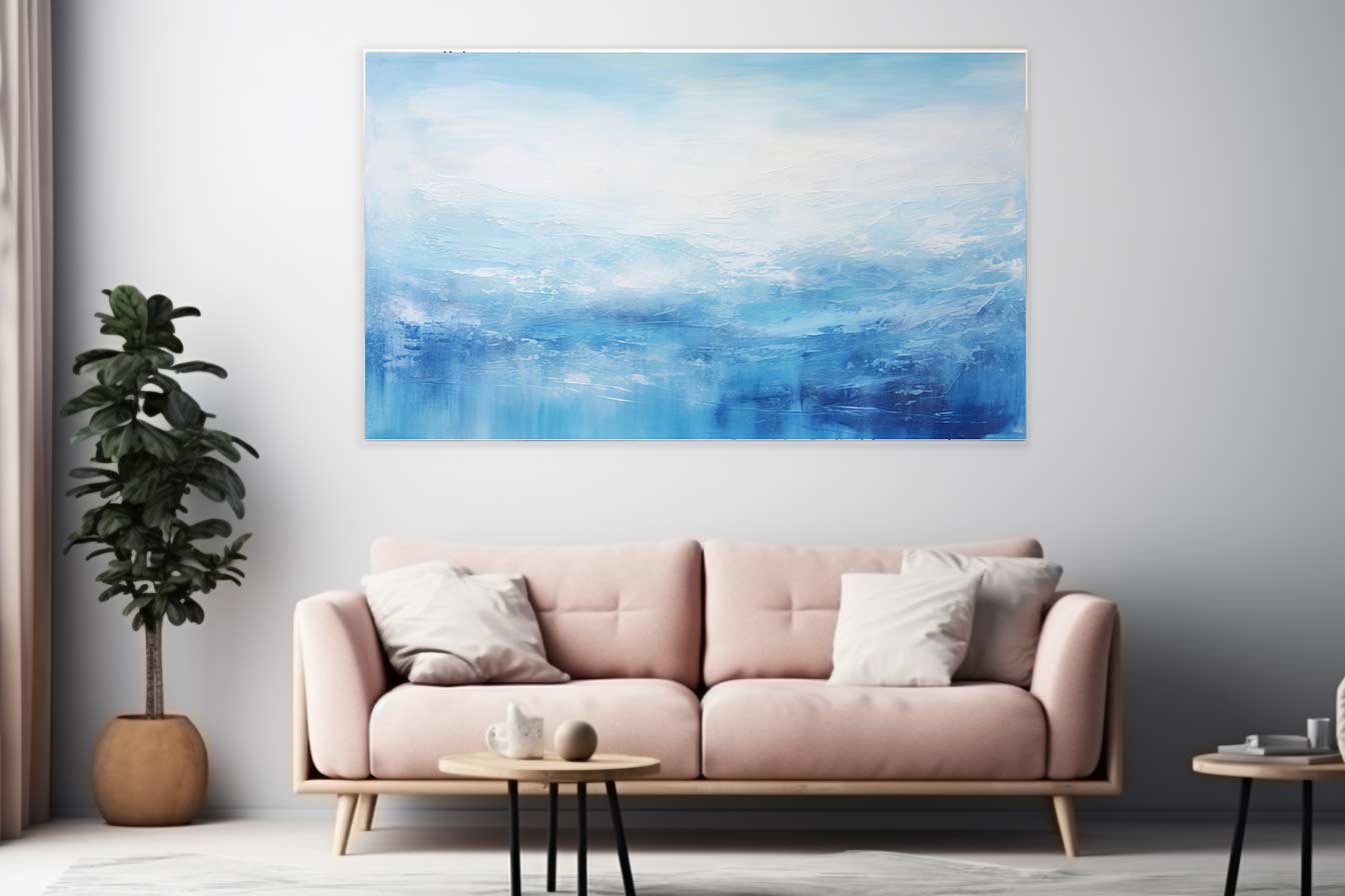 White Blue Abstract