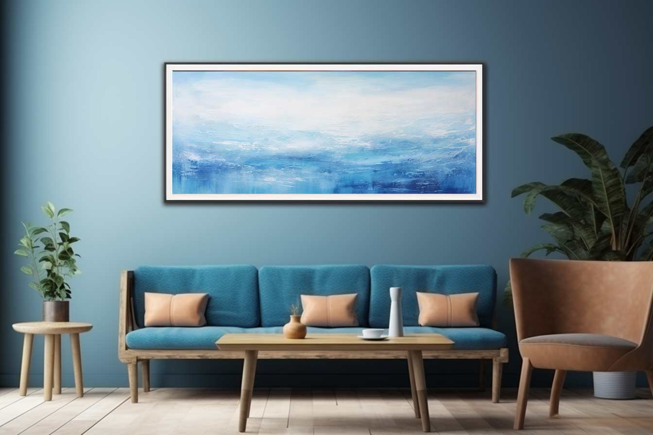 White Blue Abstract