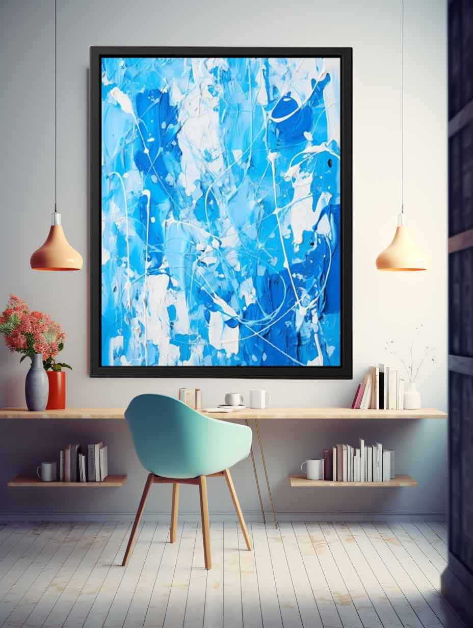 Blue White  Color Drip
